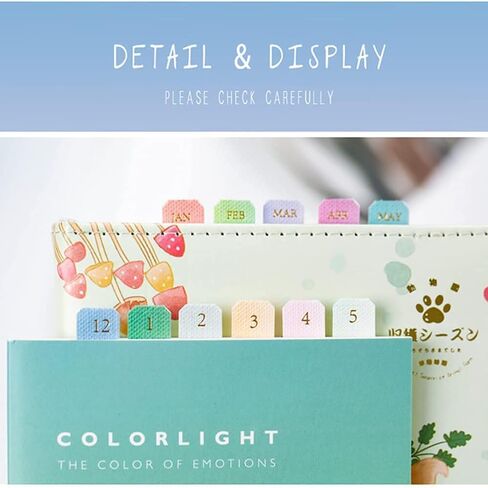 Monthly Tabs Color Gradient Index Stickers Self Adhesive Page Markers Planner Tabs Calendar Tabs Monthly Dividers Index Tabs for Notes Planners (D) in Saudi Arabia