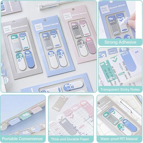 480 قطعة من علامات التبويب اللاصقة، وعلامات الصفحات القابلة للتمزيق، وعلامات تبويب مؤشرة لاصقة قابلة لإعادة تعيين وضعها للكتب التوضيحية، ومستلزمات المكتب والمدرسة والدراسة (الأزرق والكتان والوردي والرمادي) in Kuwait