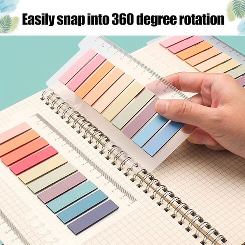 1600Pcs Morandi Sticky Tabs, 8 Sheets Colorful Book Tabs Transparent Sticky Note Tabs Index Tabs Book Tabs Page Tabs Sticky Flags Page Markers, File Index Tabs with Ruler in Kuwait