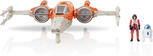 Star Wars Micro Galaxy Squadron T-70 X-wing Starfighter - مركبة مقاس 5 بوصة مع أجنحة قابلة للطي ومقبس Droid واثنين من ملحقات الشكل الصغير مقاس 1 بوصة in Saudi Arabia