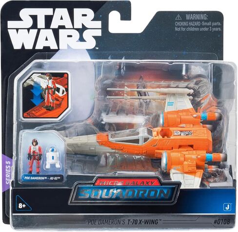 Star Wars Micro Galaxy Squadron T-70 X-wing Starfighter - مركبة مقاس 5 بوصة مع أجنحة قابلة للطي ومقبس Droid واثنين من ملحقات الشكل الصغير مقاس 1 بوصة in Saudi Arabia