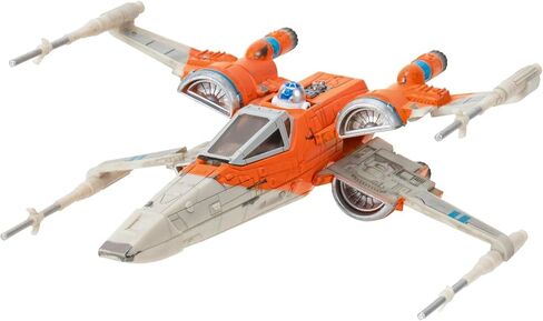 Star Wars Micro Galaxy Squadron T-70 X-wing Starfighter - مركبة مقاس 5 بوصة مع أجنحة قابلة للطي ومقبس Droid واثنين من ملحقات الشكل الصغير مقاس 1 بوصة in Saudi Arabia