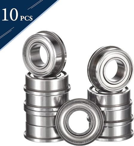 FR1810ZZ Flanged Ball Bearing, ID 5/16" x OD 1/2" x Width 5/32" Miniature Bearings, Double Metal Shielded Deep Groove Bearings, Pre-Lubricated (GCr15) Chrome Steel 10pcs in Saudi Arabia