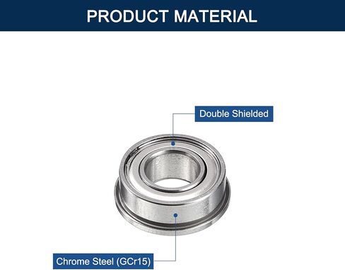 FR1810ZZ Flanged Ball Bearing, ID 5/16" x OD 1/2" x Width 5/32" Miniature Bearings, Double Metal Shielded Deep Groove Bearings, Pre-Lubricated (GCr15) Chrome Steel 10pcs in Saudi Arabia