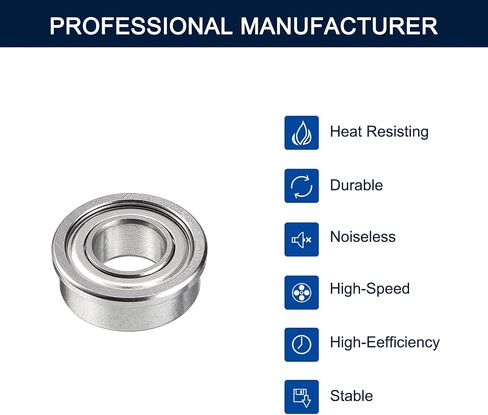 FR1810ZZ Flanged Ball Bearing, ID 5/16" x OD 1/2" x Width 5/32" Miniature Bearings, Double Metal Shielded Deep Groove Bearings, Pre-Lubricated (GCr15) Chrome Steel 10pcs in Saudi Arabia