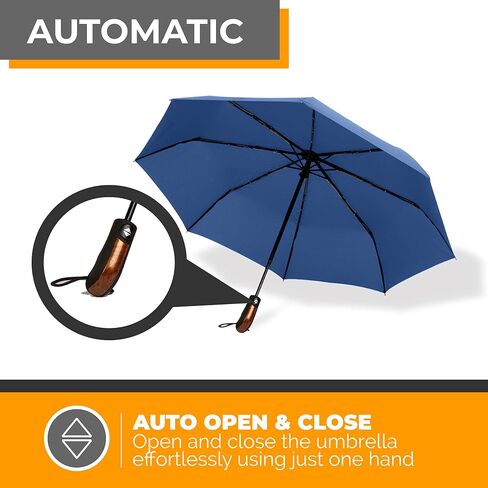 Windproof Teflon Coated Travel Umbrella - Auto Open/Close - Travel Stylish Lightweight Design for Women/Men in Saudi Arabia