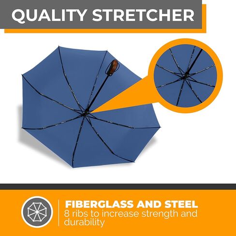 Windproof Teflon Coated Travel Umbrella - Auto Open/Close - Travel Stylish Lightweight Design for Women/Men in Saudi Arabia