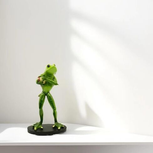 Frog Figurine Frog Statue Frog Statue for Home Decor Home Decor Living Room Desk Decor Gifts for Players-Baseball… in Saudi Arabia