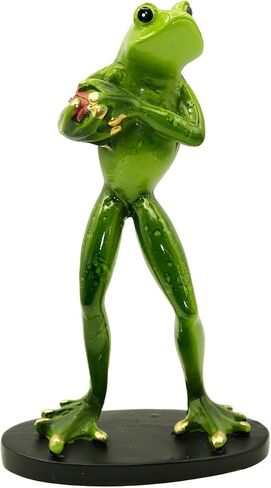 Frog Figurine Frog Statue Frog Statue for Home Decor Home Decor Living Room Desk Decor Gifts for Players-Baseball… in Saudi Arabia