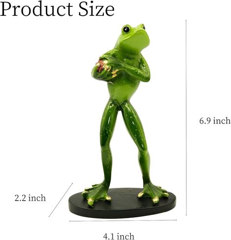 Frog Figurine Frog Statue Frog Statue for Home Decor Home Decor Living Room Desk Decor Gifts for Players-Baseball… in Saudi Arabia
