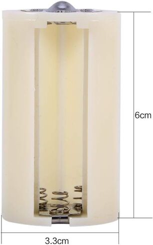 حامل محولات بطاريات Sanpyl Parallel 3 AA إلى D (4 قطع)، محولات حامل البطارية، تحويل 3 بطاريات AA إلى بطارية D، أبيض in Saudi Arabia