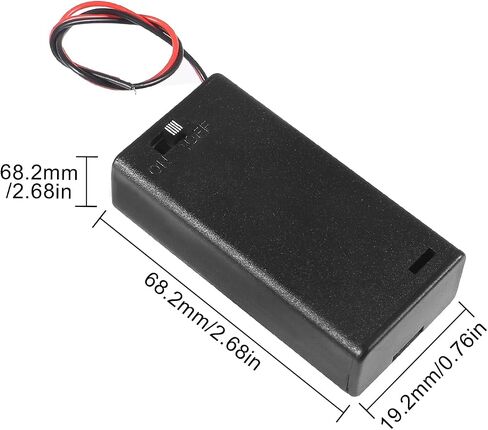 AA Battery Holder with Switch and Cover, 2 x 1.5V AA Battery Holder Case with On/Off Switch and Wire Leads in Saudi Arabia