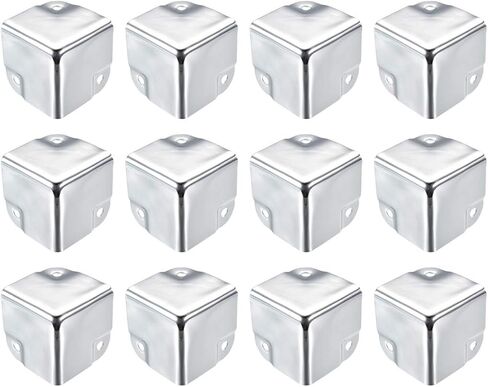 Uxcell صندوق معدني واقيات الزوايا صندوق واقي الحواف 40 × 40 × 40 مم فضي اللون 12 قطعة لزوايا الطاولة وزوايا المكتب in Saudi Arabia