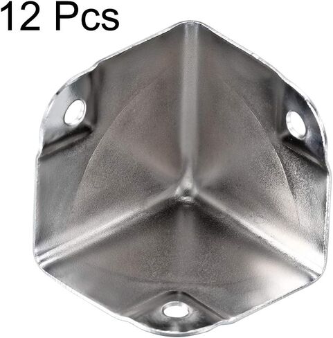 Uxcell صندوق معدني واقيات الزوايا صندوق واقي الحواف 40 × 40 × 40 مم فضي اللون 12 قطعة لزوايا الطاولة وزوايا المكتب in Saudi Arabia