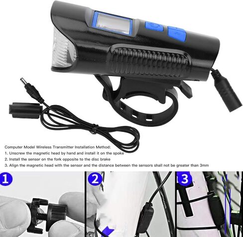Bike Light, Waterproof Bicycle Bike Headlight with Horn Computer USB Rechargeable for Night Riding in Saudi Arabia
