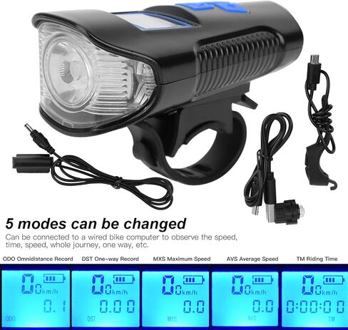 Bike Light, Waterproof Bicycle Bike Headlight with Horn Computer USB Rechargeable for Night Riding in Saudi Arabia