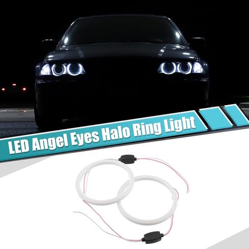 ACROPIX 110mm Car COB LED Angel Eyes Circle Ring Fog Light Headlight Lamps White - Pack of 2 in Saudi Arabia