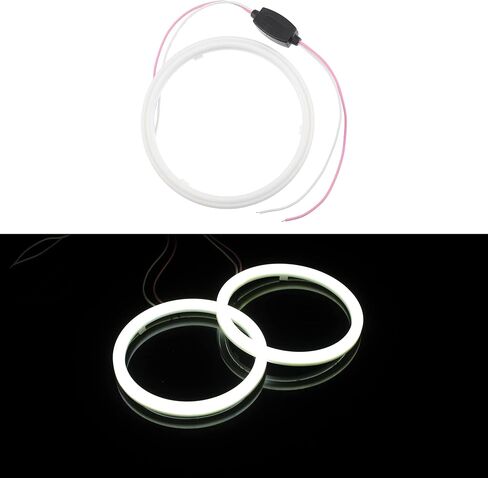 ACROPIX 110mm Car COB LED Angel Eyes Circle Ring Fog Light Headlight Lamps White - Pack of 2 in Saudi Arabia
