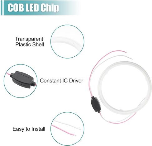 ACROPIX 110mm Car COB LED Angel Eyes Circle Ring Fog Light Headlight Lamps White - Pack of 2 in Saudi Arabia