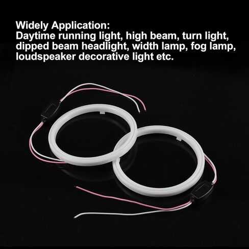 ACROPIX 110mm Car COB LED Angel Eyes Circle Ring Fog Light Headlight Lamps White - Pack of 2 in Saudi Arabia