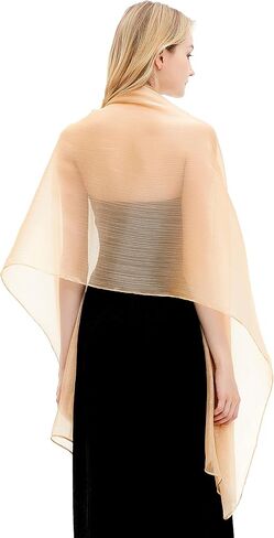 Gragengs Women Shawls and Wraps for Evening Dresses Lightweight Sheer Crepe Scarf Shimmer Wedding Party Stole in Saudi Arabia