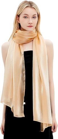 Gragengs Women Shawls and Wraps for Evening Dresses Lightweight Sheer Crepe Scarf Shimmer Wedding Party Stole in Saudi Arabia