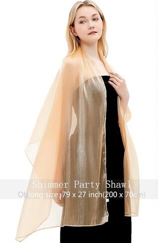 Gragengs Women Shawls and Wraps for Evening Dresses Lightweight Sheer Crepe Scarf Shimmer Wedding Party Stole in Saudi Arabia
