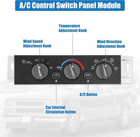 X AUTOHAUX HVAC A/C سخان لوحة التحكم في المناخ 9378815 لسيارة شيفروليه C1500 C2500 K2500 K3500 Tahoe 1996-2000 التحكم في السخان مع مزيل الضباب للنافذة الخلفية لـ GMC C2500 K1500 K3500 in Saudi Arabia