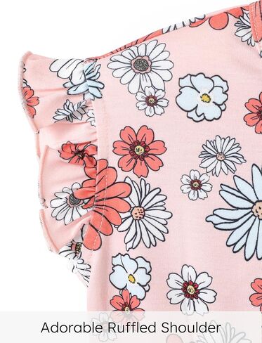 PATPAT Toddler Baby Girl's Floral Tulle Dresses Floral Ruffle Sleeve Fairy Poster Mesh Casual Dress 3 Months-6 Years in Saudi Arabia