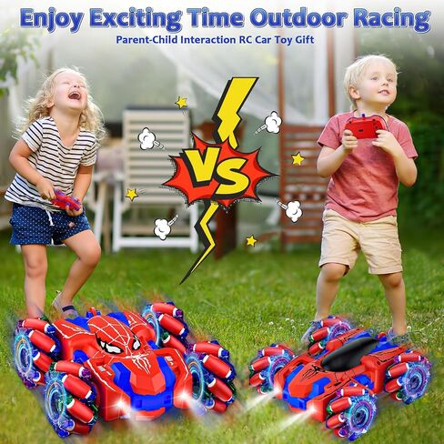 Spider Remote Control Car for Boys Double Sided RC Stunt Cars Toys 360°Rotating 4WD Off-Road RC Car with Cool Headlights 2.4Ghz Indoor/Outdoor Rechargeable Toy Car for 4-6 5-7 6-8 8-12 Boy Girl Gifts in Saudi Arabia