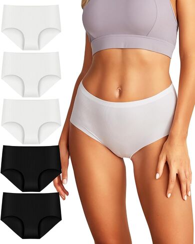 Women's Underwear Seamless Full Briefs Soft Panties Invisibles Briefs Comfort Underpants Ladies Panties - 5 Pack in Saudi Arabia