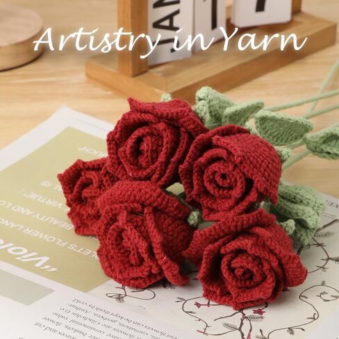 مجموعة MindTone Crochet للمبتدئين - مجموعات المبتدئين من الكروشيه الزهرية، أفضل هدايا عيد الأم من الورود للأمهات - مجموعة الحياكة اليدوية مع دروس فيديو خطوة بخطوة in Kuwait