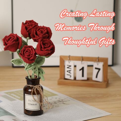مجموعة MindTone Crochet للمبتدئين - مجموعات المبتدئين من الكروشيه الزهرية، أفضل هدايا عيد الأم من الورود للأمهات - مجموعة الحياكة اليدوية مع دروس فيديو خطوة بخطوة in Kuwait