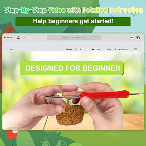 مجموعة الكروشيه للمبتدئين - 6 قطع من النباتات المحفوظة بوعاء، مجموعة المبتدئين من الكروشيه للمبتدئين البالغين والأطفال مع تعليمات خطوة بخطوة ودروس فيديو - هدية عيد ميلاد للأولاد والبنات in Kuwait