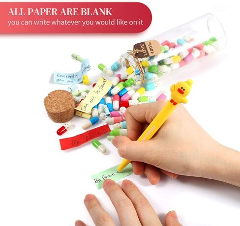 كبسولات رسالة في زجاجة زجاجية مع صندوق هدايا - ملاحظات جميلة للأزواج هدية لصديقتها وصديقتها، هدايا عيد ميلاد للنساء (ألوان مختلطة 100 قطعة) in Kuwait