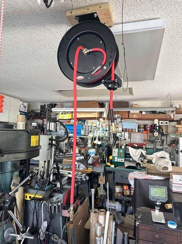 SANFU بكرة خرطوم هواء قابلة للسحب على الحائط والسقف مع خرطوم هجين مقاس 3/8 بوصة × 50 قدمًا مع 3 أقدام من الرصاص، بكرة فولاذية متينة تعمل بالهواء المضغوط وترجيع تلقائي 300 رطل لكل بوصة مربعة in Kuwait