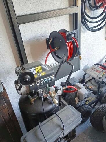 SANFU بكرة خرطوم هواء قابلة للسحب على الحائط والسقف مع خرطوم هجين مقاس 3/8 بوصة × 50 قدمًا مع 3 أقدام من الرصاص، بكرة فولاذية متينة تعمل بالهواء المضغوط وترجيع تلقائي 300 رطل لكل بوصة مربعة in Kuwait