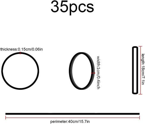 الأربطة المطاطية، 35 قطعة من الأربطة المطاطية المرنة السميكة الكبيرة مجموعة 200 مم * 10 مم شديدة التحمل سوداء لصناديق القمامة للمكتب والمنزل والبنك والمدرسة، قوية ومتينة واسعة للصناعة وصندوق فضلات القطط ومجلدات الملفات in Kuwait