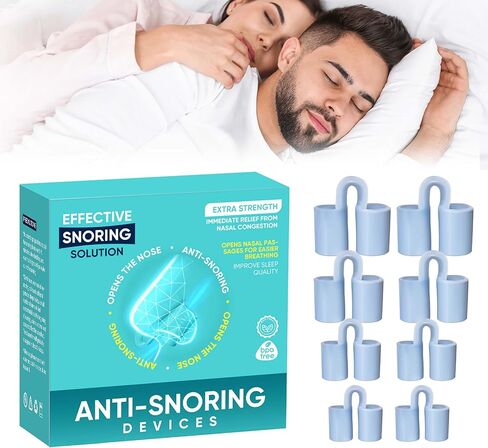 Anti Snoring Devices, 4 Sizes Nasal Dilators for Sleeping, Silicone Reusable Nose Vents for Breathing, Comfortable Snoring Solution for Improving Nighttime Sleeping & Nasal Breathing 8pcs in Kuwait