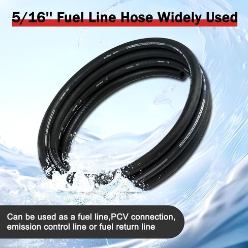 خرطوم خط الوقود 5/16 بوصة ID، SAE 30R7 خرطوم الوقود 10FT NBR خرطوم قفل دفع مطاطي عالي الضغط 300PSI لمحركات أنظمة وقود السيارات in Kuwait