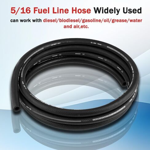 خرطوم خط الوقود 5/16 بوصة ID، SAE 30R7 خرطوم الوقود 10FT NBR خرطوم قفل دفع مطاطي عالي الضغط 300PSI لمحركات أنظمة وقود السيارات in Kuwait