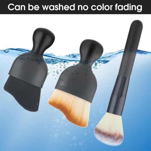 Car Interior Dust Brush, 3pcs Super Soft Bristles Car Cleaning Brushes No Scratch Auto Interior Dust Removal Detailing Brush Dust Tool for Dashboard, Air Vents, Computer(Brown) in Saudi Arabia