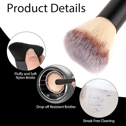 Car Interior Dust Brush, 3pcs Super Soft Bristles Car Cleaning Brushes No Scratch Auto Interior Dust Removal Detailing Brush Dust Tool for Dashboard, Air Vents, Computer(Brown) in Saudi Arabia