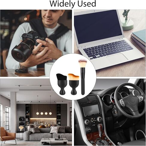 Car Interior Dust Brush, 3pcs Super Soft Bristles Car Cleaning Brushes No Scratch Auto Interior Dust Removal Detailing Brush Dust Tool for Dashboard, Air Vents, Computer(Brown) in Saudi Arabia