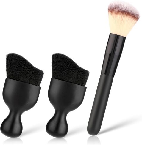 Car Interior Dust Brush, 3pcs Super Soft Bristles Car Cleaning Brushes No Scratch Auto Interior Dust Removal Detailing Brush Dust Tool for Dashboard, Air Vents, Computer(Brown) in Saudi Arabia