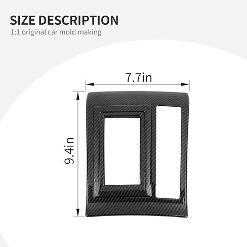 Linskip Gear Shift Panel Trim متوافق مع Chrysler 300 & Dodge Charger 2004 2005 2006 2007 2008 2009 2010، غطاء ناقل الحركة للشاحن، ملحقات داخلية للشاحن (نمط ألياف الكربون) in Kuwait