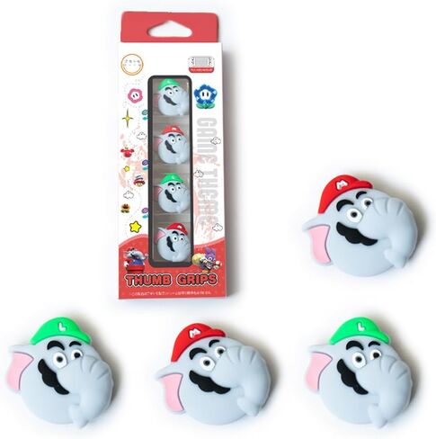 4 قطع من مقابض الإبهام لوحدة تحكم نينتندو سويتش/OLED/Lite Joycon، أغطية غطاء عصا التحكم Mes Merry لـ Super Mario Bros Wonder Joy Con in Kuwait