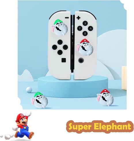 4 قطع من مقابض الإبهام لوحدة تحكم نينتندو سويتش/OLED/Lite Joycon، أغطية غطاء عصا التحكم Mes Merry لـ Super Mario Bros Wonder Joy Con in Kuwait