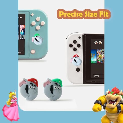 4 قطع من مقابض الإبهام لوحدة تحكم نينتندو سويتش/OLED/Lite Joycon، أغطية غطاء عصا التحكم Mes Merry لـ Super Mario Bros Wonder Joy Con in Kuwait