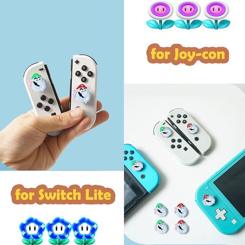 4 قطع من مقابض الإبهام لوحدة تحكم نينتندو سويتش/OLED/Lite Joycon، أغطية غطاء عصا التحكم Mes Merry لـ Super Mario Bros Wonder Joy Con in Kuwait